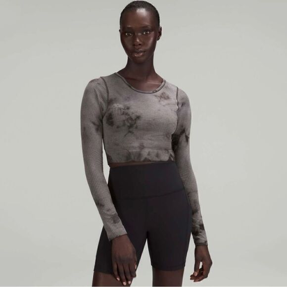 Lululemon Ebb to Street Long Sleeve Shirt *Marble Dye in Black Granite - Picture 1 of 7
